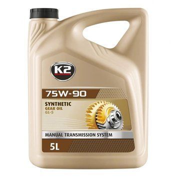 Масло трансмиссионное K2 Synthetic Gear Oil GL-5 75W-90 5 л (O5565E) K20940 фото